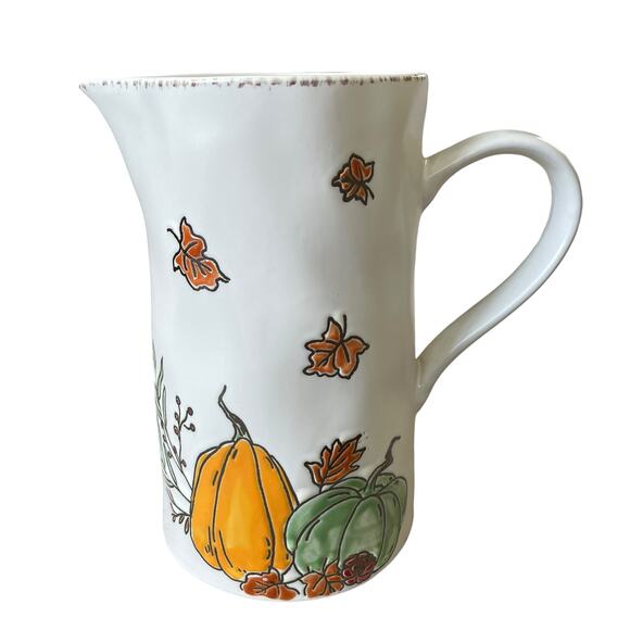 ELI +ANA Ceramic Pumpkin Pitcher 50oz SADDLEBROOK FARMS Fall Thanksgiving New - Picture 13 of 14